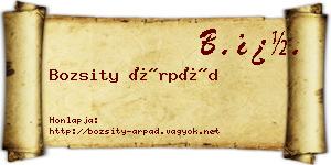 Bozsity Árpád névjegykártya